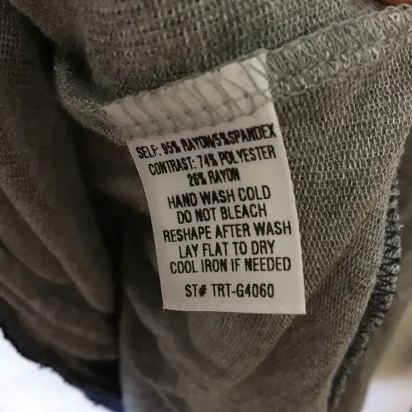 Gray Navy Lightweight Knit Distress Detailing Top - Picture 10 of 12